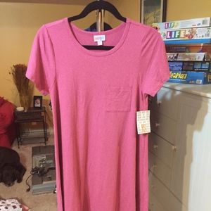 LulaRoe Pink Heathered XS Carly Dress